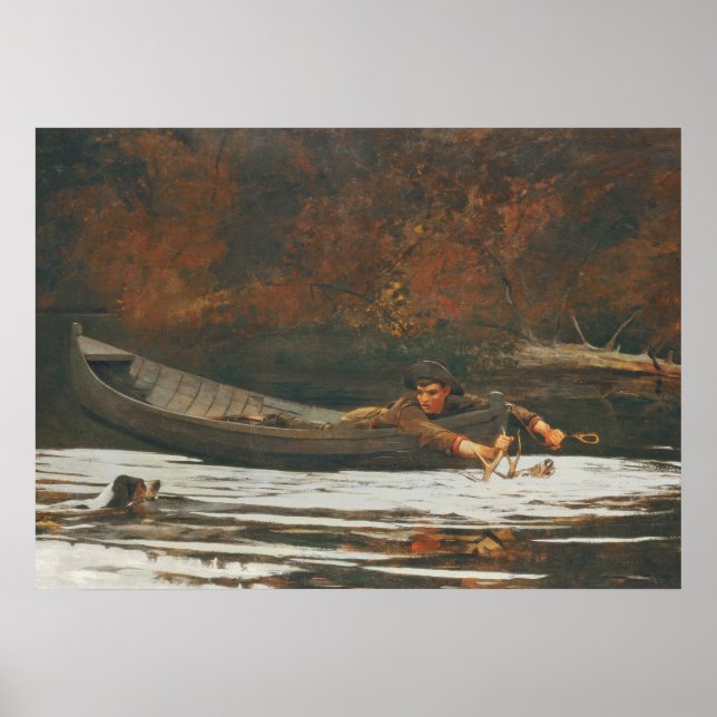 Hund und Hunter, 1892 (Öl auf Leinwand) Poster (Vorne)