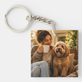 Hund und Kaffee Schlüsselanhänger