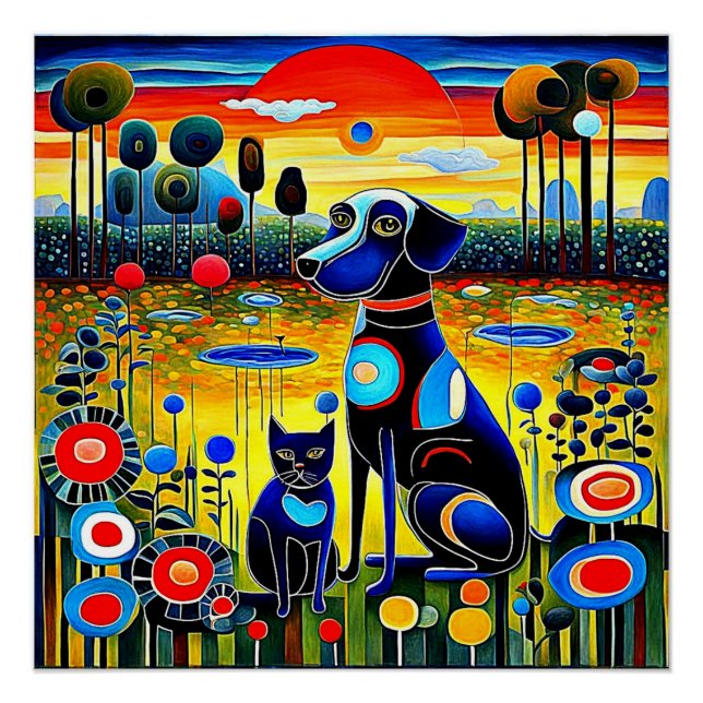 Hund und Katze 1 Poster (Vorderseite)