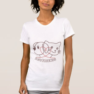 Hund und Katze beste Freunde Damen T-Shirt