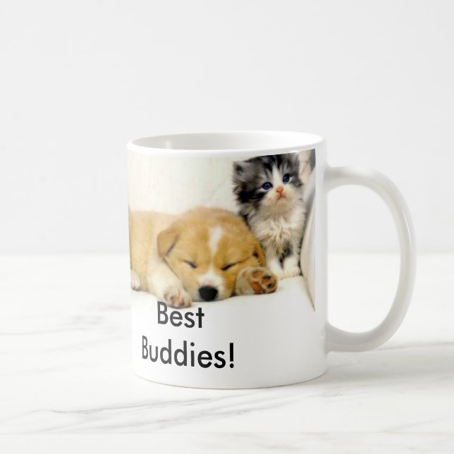 Hund und Katze, beste Freunde! Kaffeetasse (Rechts)