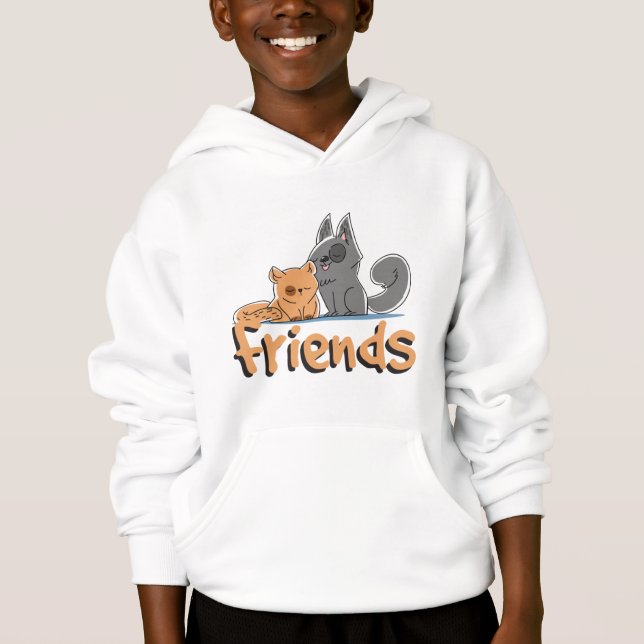 Hund und Katze Bester Freund Hoodie (Vorderseite)