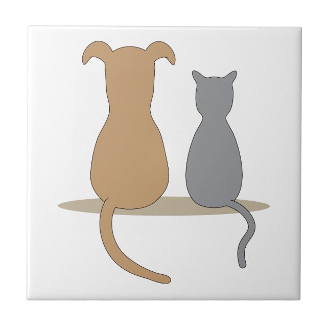 Hund und Katze Fliese (Vorderseite)