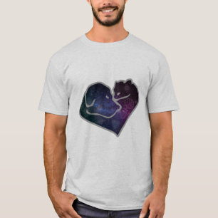 Hund und Katze im Raum T-Shirt