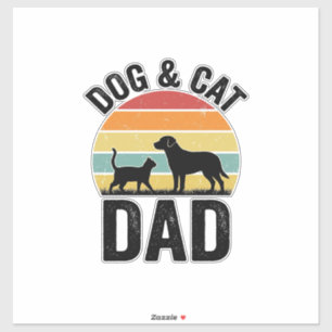 Hund und Katze Papa Vintage Haustierliebhaber-Shir Aufkleber