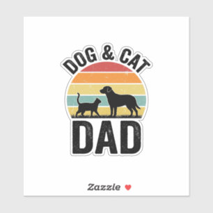 Hund und Katze Papa Vintage Haustierliebhaber-Shir Aufkleber