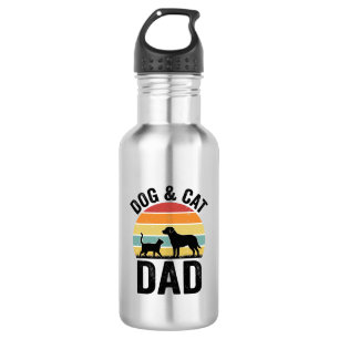 Hund und Katze Papa Vintage Haustierliebhaber-Shir Edelstahlflasche
