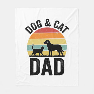 Hund und Katze Papa Vintage Haustierliebhaber-Shir Fleecedecke