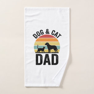 Hund und Katze Papa Vintage Haustierliebhaber-Shir Handtuch