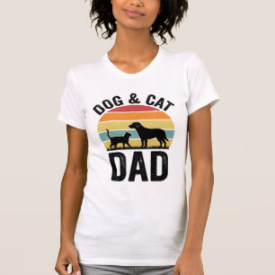 Hund und Katze Papa Vintage Haustierliebhaber-Shir T-Shirt