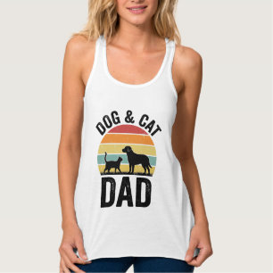 Hund und Katze Papa Vintage Haustierliebhaber-Shir Tank Top