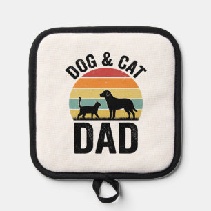 Hund und Katze Papa Vintage Haustierliebhaber-Shir Topflappen