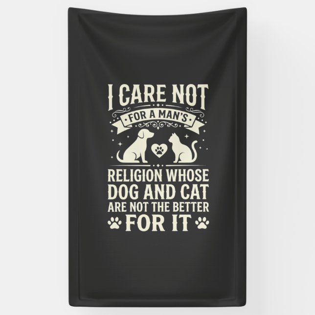 Hund und Katze Religionszitat Banner (Vertikal)