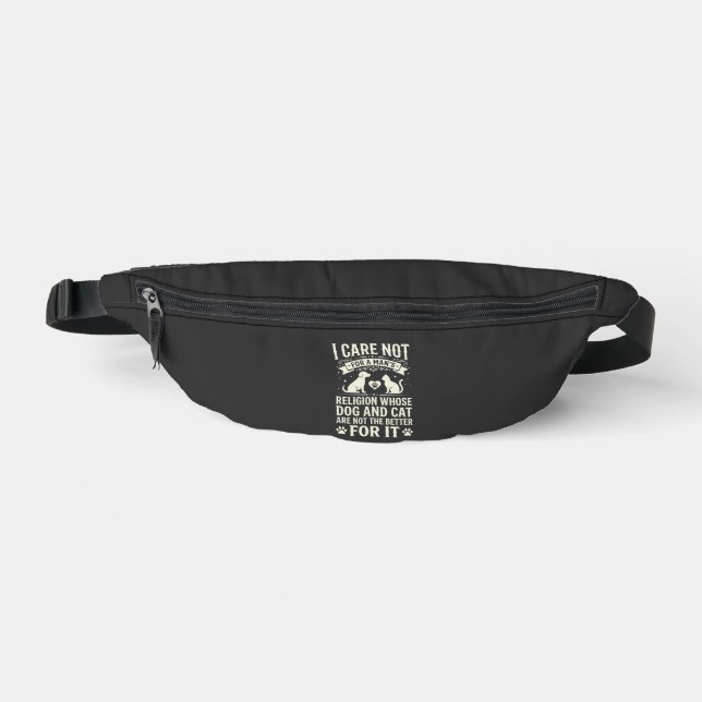 Hund und Katze Religionszitat Bauchtasche (Vorderseite)