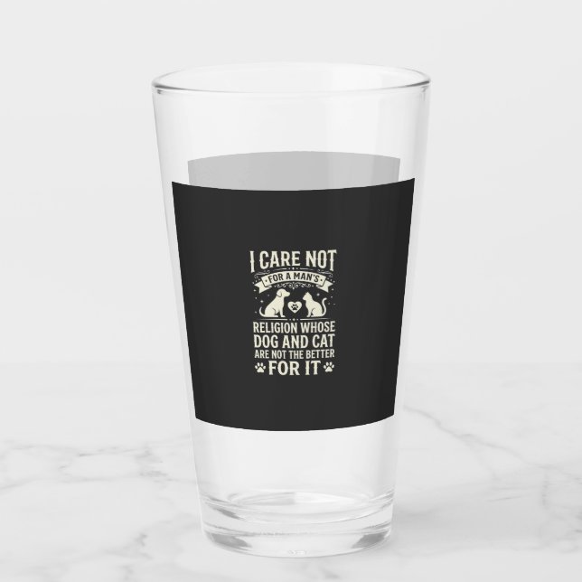 Hund und Katze Religionszitat Glas (Vorderseite)