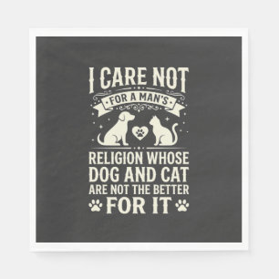 Hund und Katze Religionszitat Serviette
