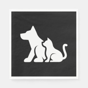Hund und Katze Serviette
