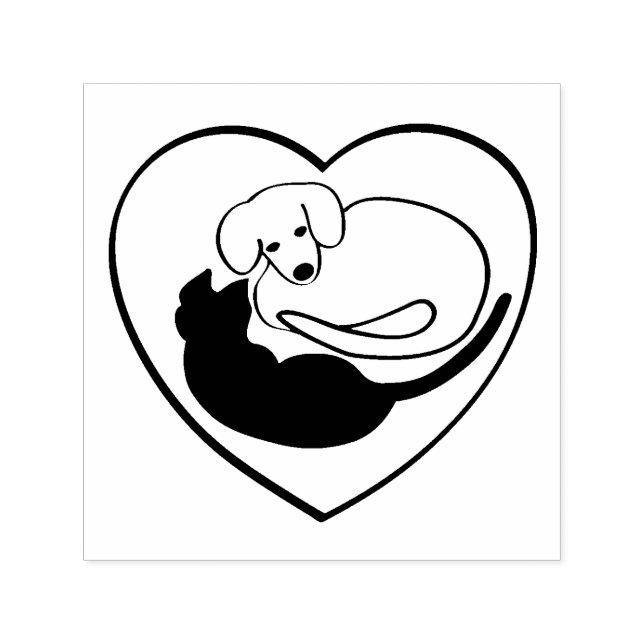 Hund und Katze / Welpen und KitekHerz Permastempel (Design)