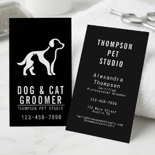 Hund- und Katzenschneider Modern Bold Professionel Visitenkarte