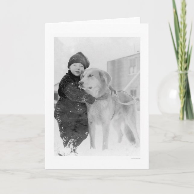 Hund und Kind Nome Alaska 1926 Karte (Vorderseite)