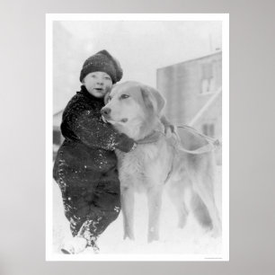 Hund und Kind Nome Alaska 1926 Poster