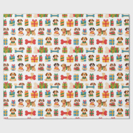 Hund und Knochen Farbige Weihnachtsgeschenke Geschenkpapier
