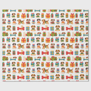 Hund und Knochen Farbige Weihnachtsgeschenke Geschenkpapier