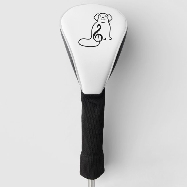 HUND UND MUSIKNOTE GOLF HEADCOVER (Vorderseite)