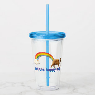 Hund und Rainbow Graffiti Acryltrinkbecher