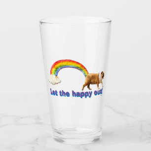 Hund und Rainbow Graffiti Glas