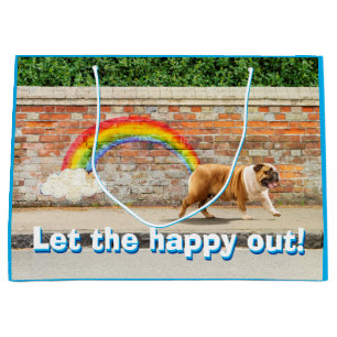 Hund und Rainbow Graffiti Große Geschenktüte
