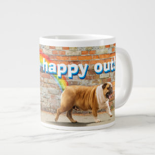 Hund und Rainbow Graffiti Jumbo-Tasse