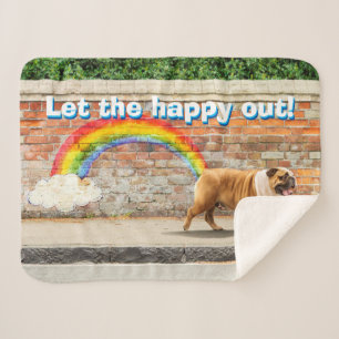 Hund und Rainbow Graffiti Sherpadecke