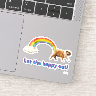 Hund und Regenbogen Graffiti Aufkleber