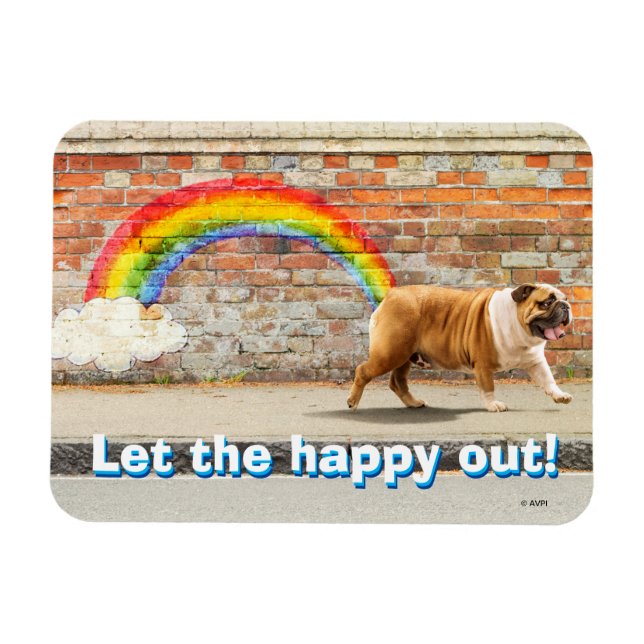 Hund und Regenbogen Graffiti Magnet (Horizontal)