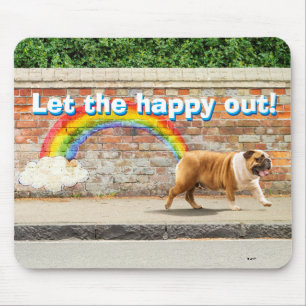 Hund und Regenbogen Graffiti Mousepad
