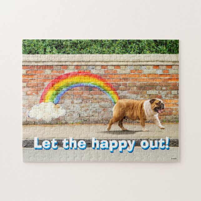 Hund und Regenbogen Graffiti Puzzle (Horizontal)