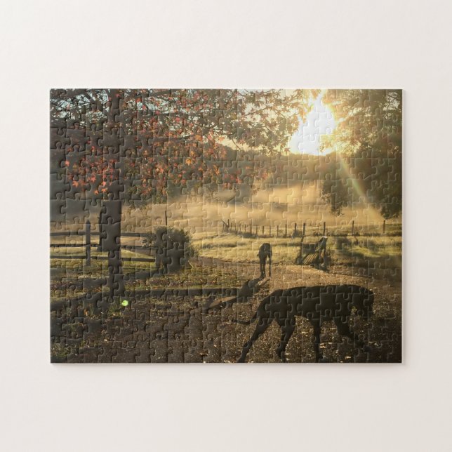 Hund und Sonnenschein Puzzle (Horizontal)