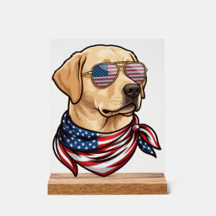 Hund Usa Flag Sonnenbrille Bandana Acrylschild