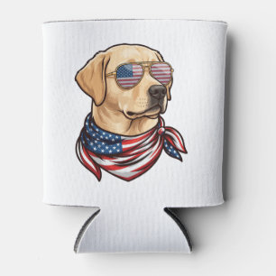 Hund Usa Flag Sonnenbrille Bandana Dosenkühler