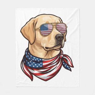 Hund Usa Flag Sonnenbrille Bandana Fleecedecke