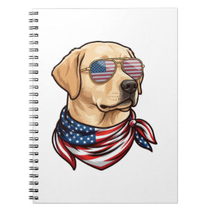 Hund Usa Flag Sonnenbrille Bandana Notizblock