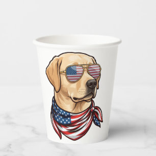Hund Usa Flag Sonnenbrille Bandana Pappbecher