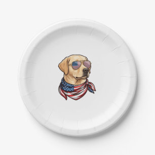 Hund Usa Flag Sonnenbrille Bandana Pappteller