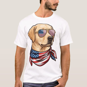 Hund Usa Flag Sonnenbrille Bandana T-Shirt
