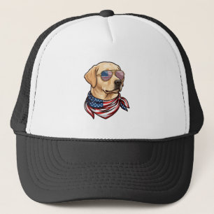Hund Usa Flag Sonnenbrille Bandana Truckerkappe