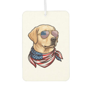 Hund Usa-Flagge Sonnenbrille Bandana Autolufterfrischer