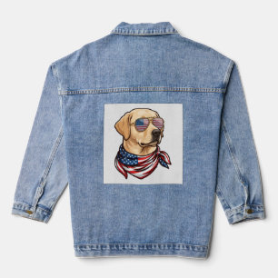 Hund Usa-Flagge Sonnenbrille Bandana Jeansjacke