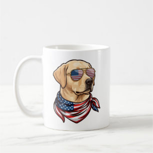 Hund Usa-Flagge Sonnenbrille Bandana Kaffeetasse