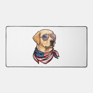 Hund Usa-Flagge Sonnenbrille Bandana Schreibtischunterlage